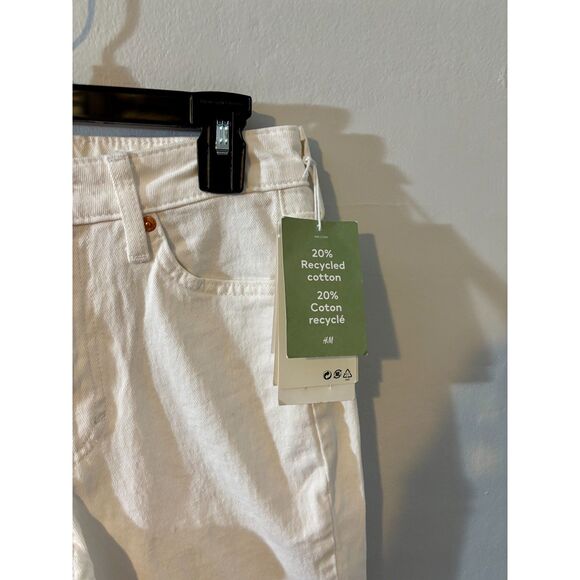 H&M High‑Waist Cropped Flare Jeans White US 2 / EUR 34 NWT - Picture 3 of 7